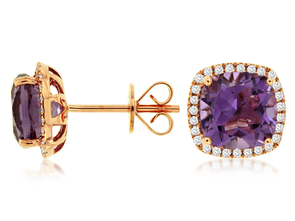 AMETHYST & DIAMOND EARRING