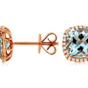 AQUAMARINE & DIAMOND EARRING