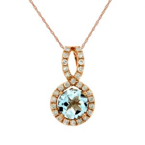 AQUAMARINE & DIAMOND PENDANT