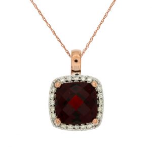 GARNET & DIAMOND PENDANT