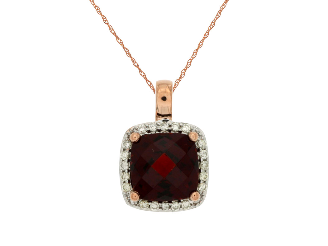 GARNET & DIAMOND PENDANT