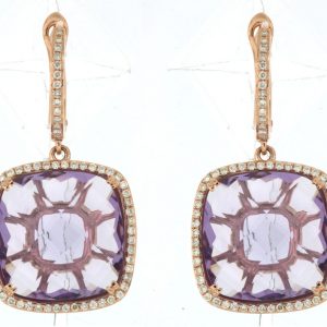 AMETHYST & DIAMOND EARRING