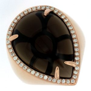 SMOKY QUARTZ & DIAMOND RING
