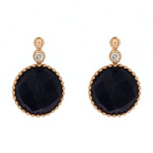DIAMOND & SODALITE EARRING