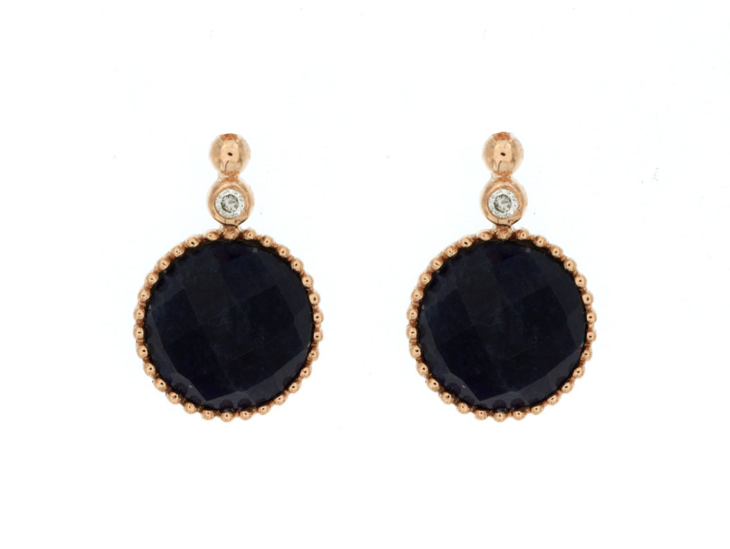 DIAMOND & SODALITE EARRING