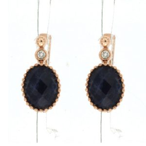 DIAMOND & SODALITE EARRING