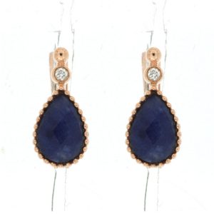 DIAMOND & SODALITE EARRING