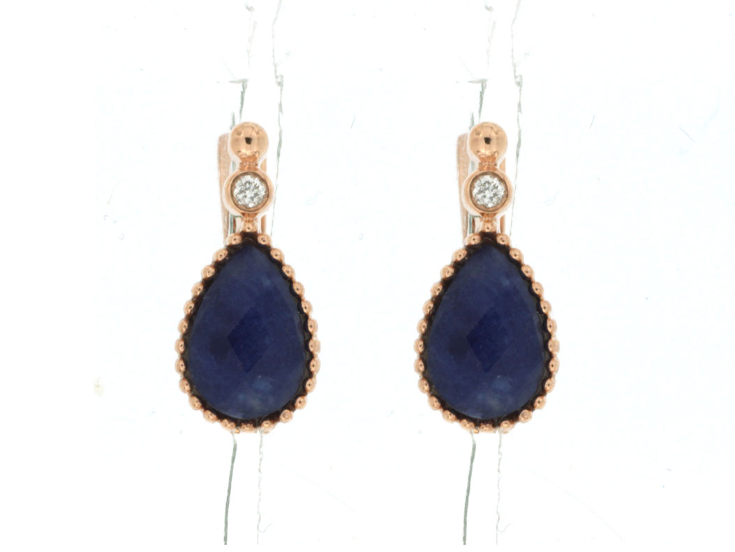 DIAMOND & SODALITE EARRING