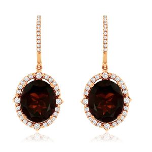 GARNET & DIAMOND EARRING