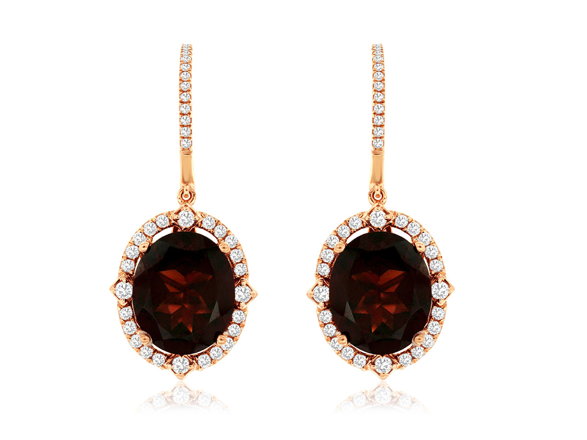 GARNET & DIAMOND EARRING