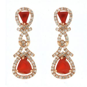 DIAMOND & CARNELIAN EARRING