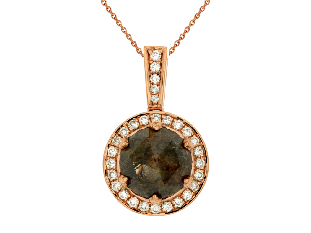 18K MOCHA & WHITE DIA PENDANT
