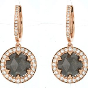 18K MOCHA & WHITE DIA EARRING
