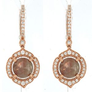 18K MOCHA & WHITE DIA EARRING