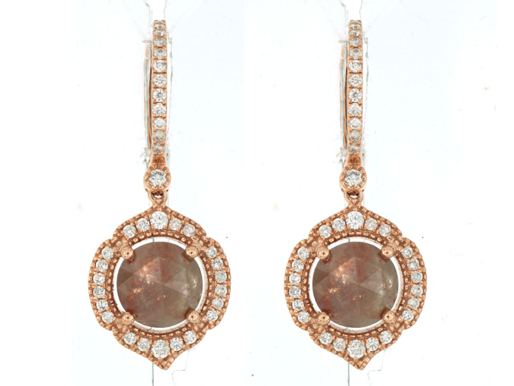 18K MOCHA & WHITE DIA EARRING