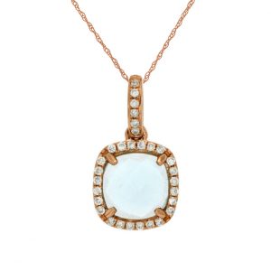 AQUAMARINE & DIAMOND PENDANT
