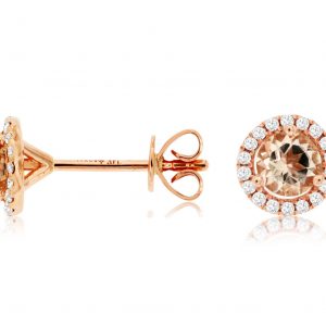 MORGANITE & DIAMOND EARRING