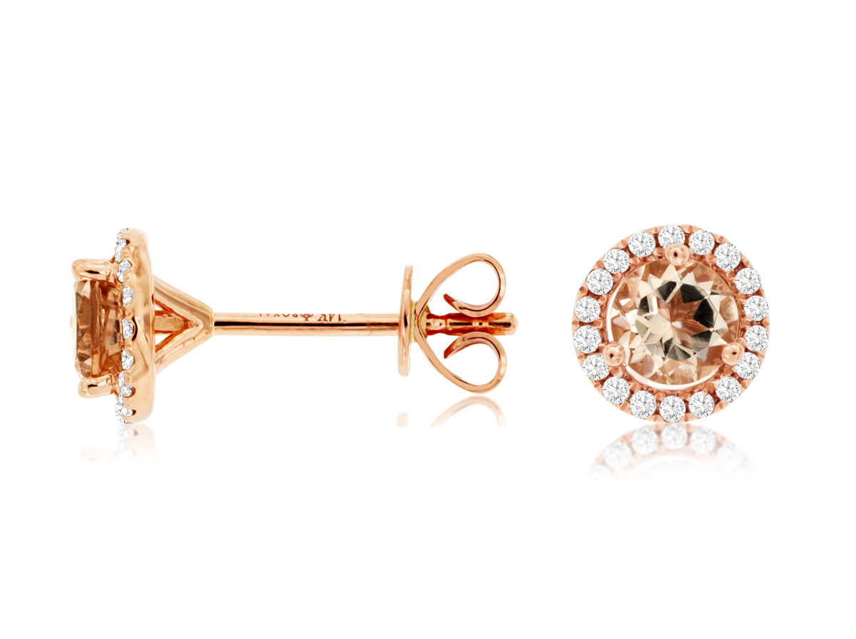 MORGANITE & DIAMOND EARRING