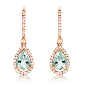 AQUAMARINE & DIAMOND EARRING