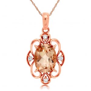 MORGANITE & DIAMOND PENDANT