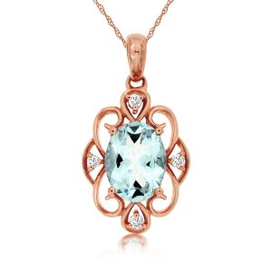 AQUAMARINE & DIAMOND PENDANT