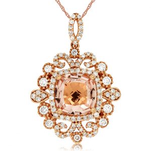 MORGANITE & DIAMOND PENDANT