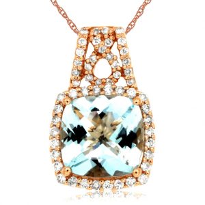 AQUAMARINE & DIAMOND PENDANT
