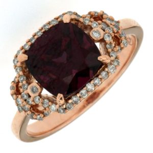RHODOLITE & DIAMOND RING