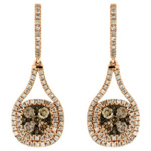 DIAMOND &BROWN DIAMOND EARRING