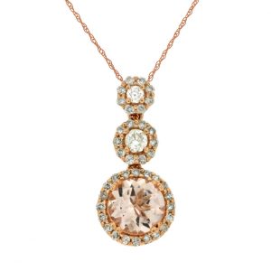 MORGANITE & DIAMOND PENDANT