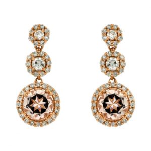 MORGANITE & DIAMOND EARRING