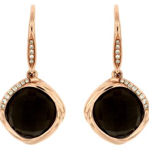SMOKY QUARTZ & DIAMOND EARRING