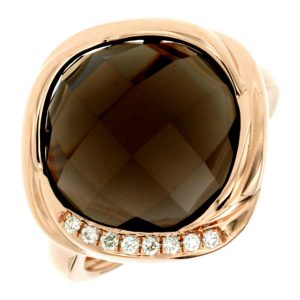 SMOKY QUARTZ & DIAMOND RING