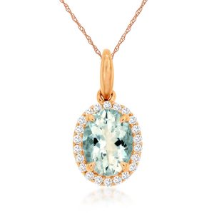 AQUAMARINE & DIAMOND PENDANT