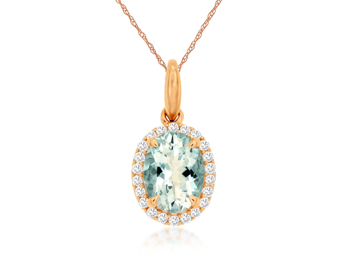 AQUAMARINE & DIAMOND PENDANT