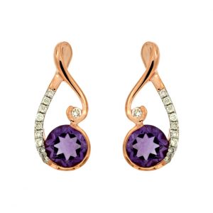 AMETHYST & DIAMOND EARRING