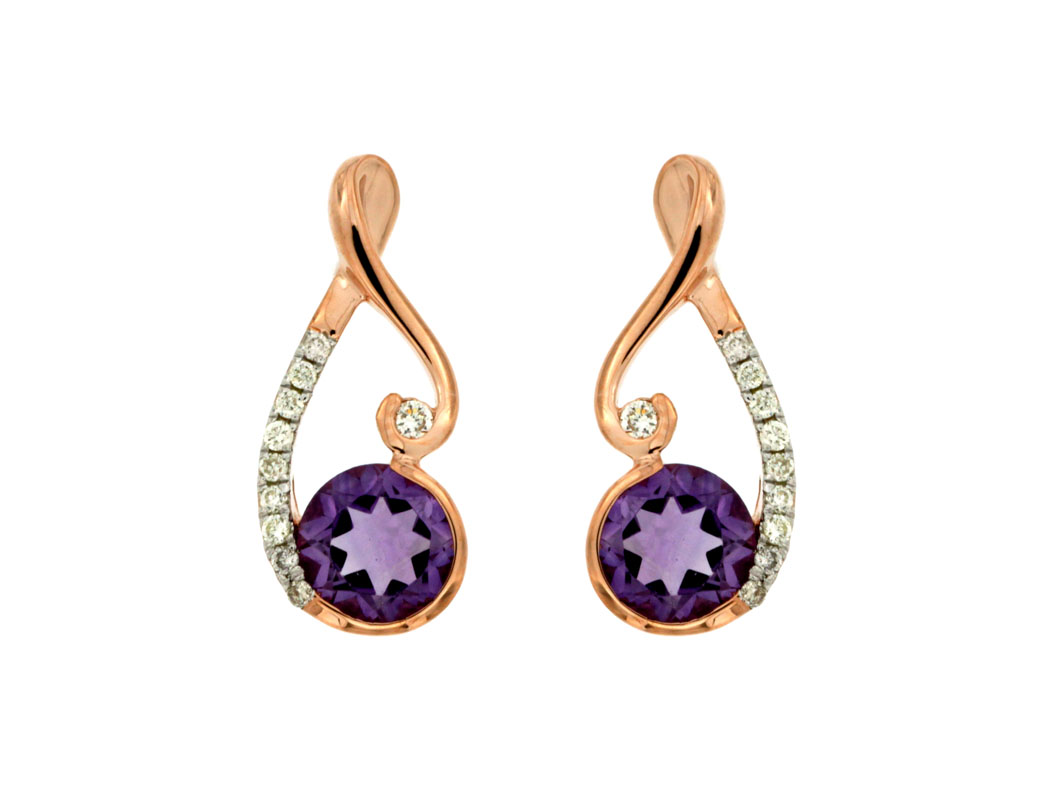 AMETHYST & DIAMOND EARRING