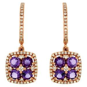 AMETHYST & DIAMOND EARRING