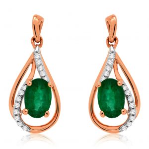 EMERALD & DIAMOND EARRING
