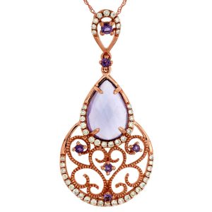 AMETHYST & DIAMOND PENDANT
