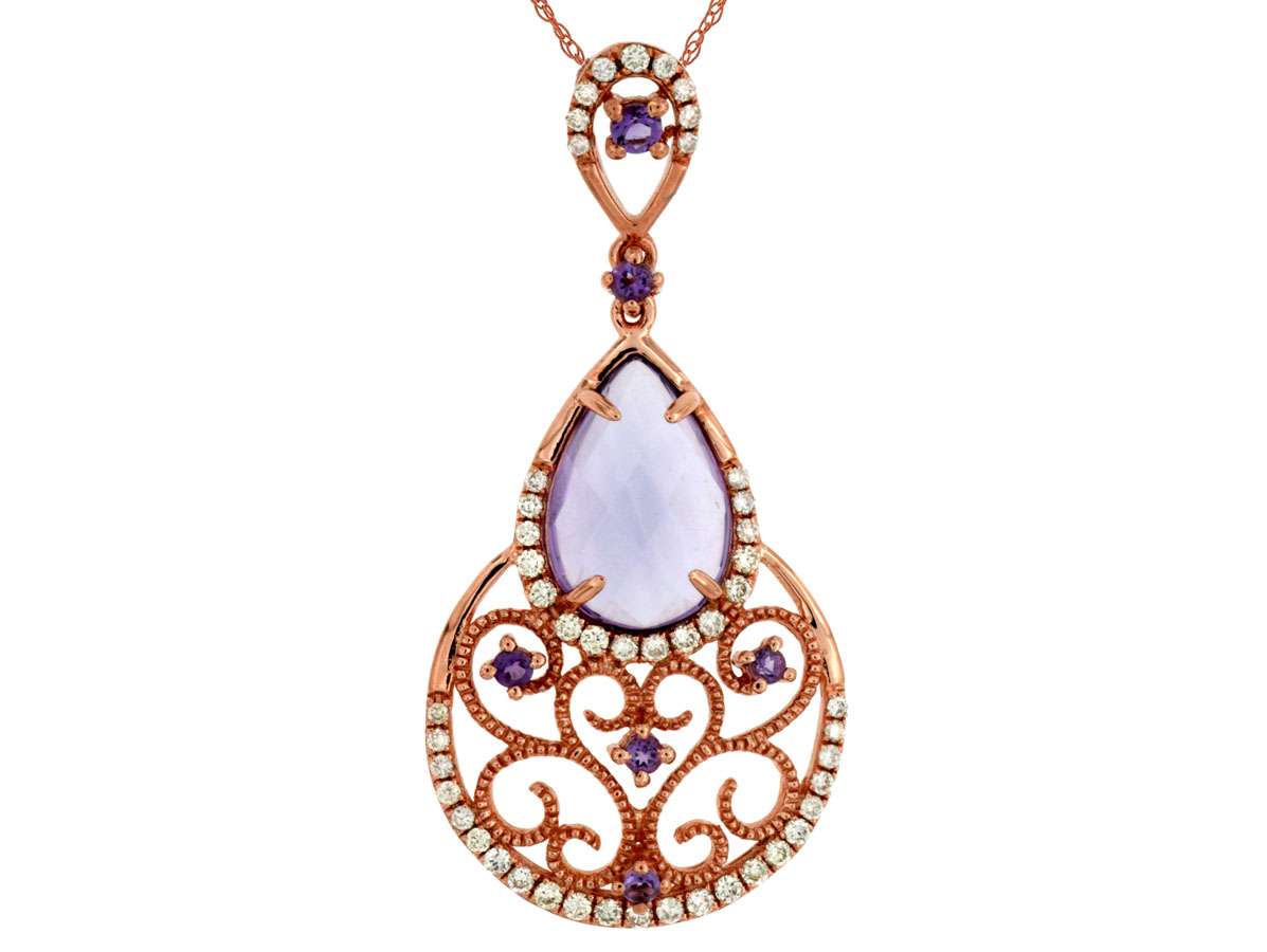 AMETHYST & DIAMOND PENDANT