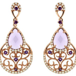 AMETHYST & DIAMOND EARRING