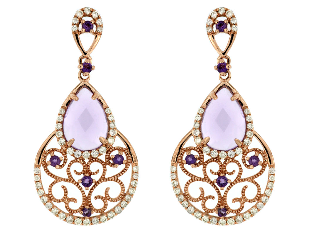 AMETHYST & DIAMOND EARRING