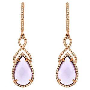 AMETHYST & DIAMOND EARRING