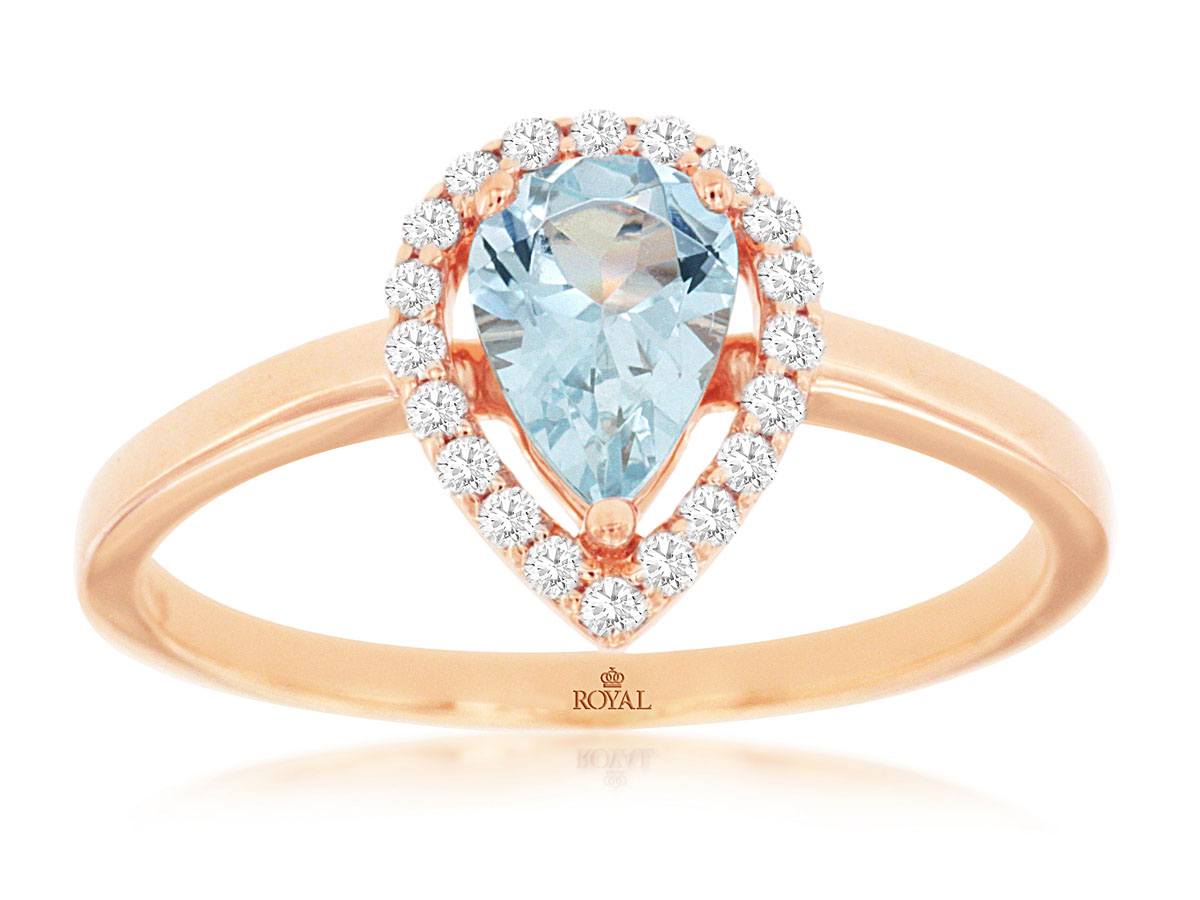 AQUAMARINE & DIAMOND RING