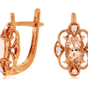 MORGANITE & DIAMOND EARRING
