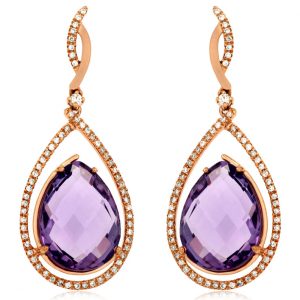 AMETHYST & DIAMOND EARRING