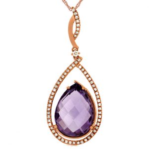AMETHYST & DIAMOND PENDANT