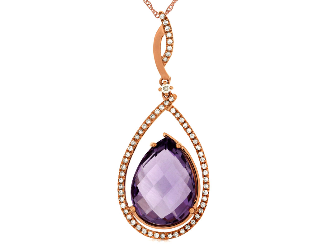 AMETHYST & DIAMOND PENDANT