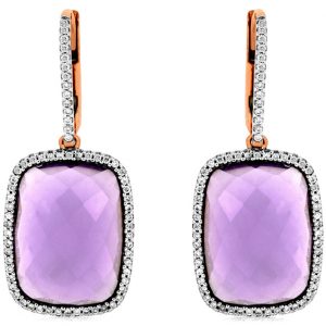AMETHYST & DIAMOND EARRING